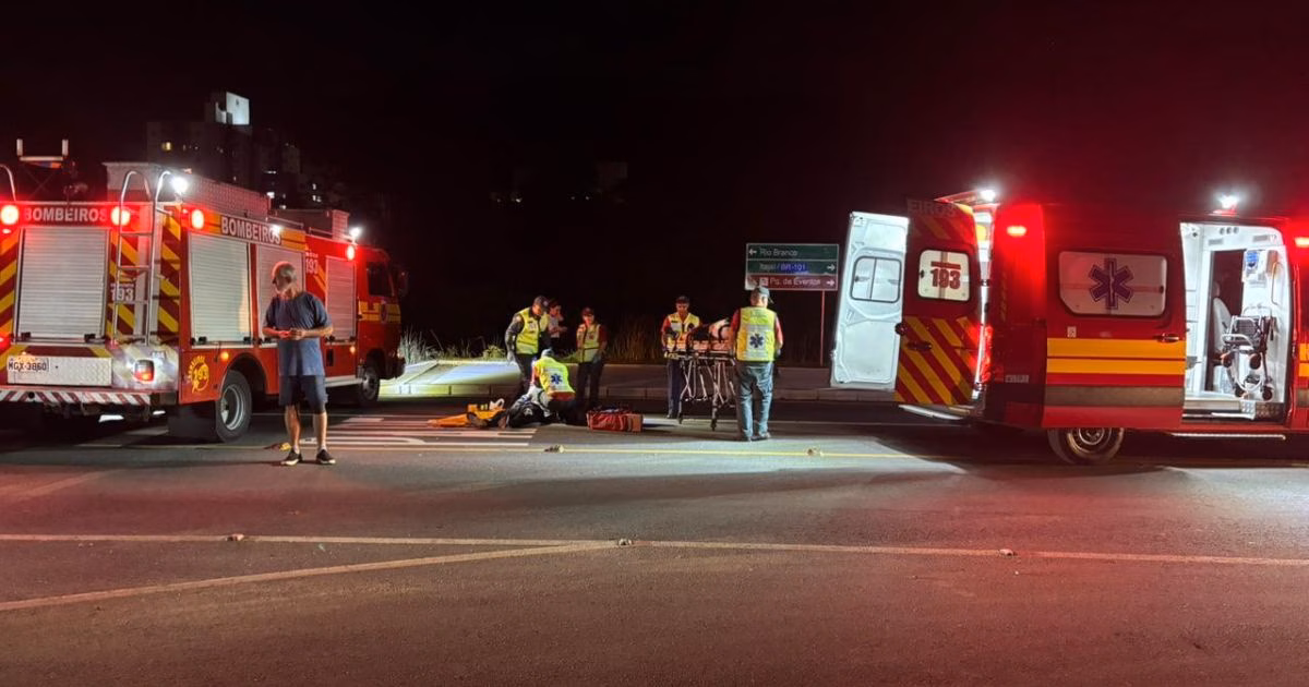 Acidente na avenida Beira Rio, em Brusque