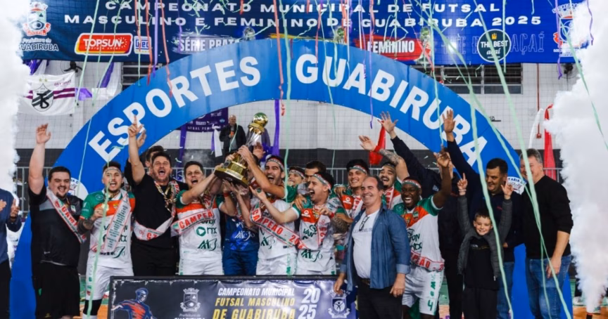 Celebração do título do Municipal de Futsal de Guabiruba 2025